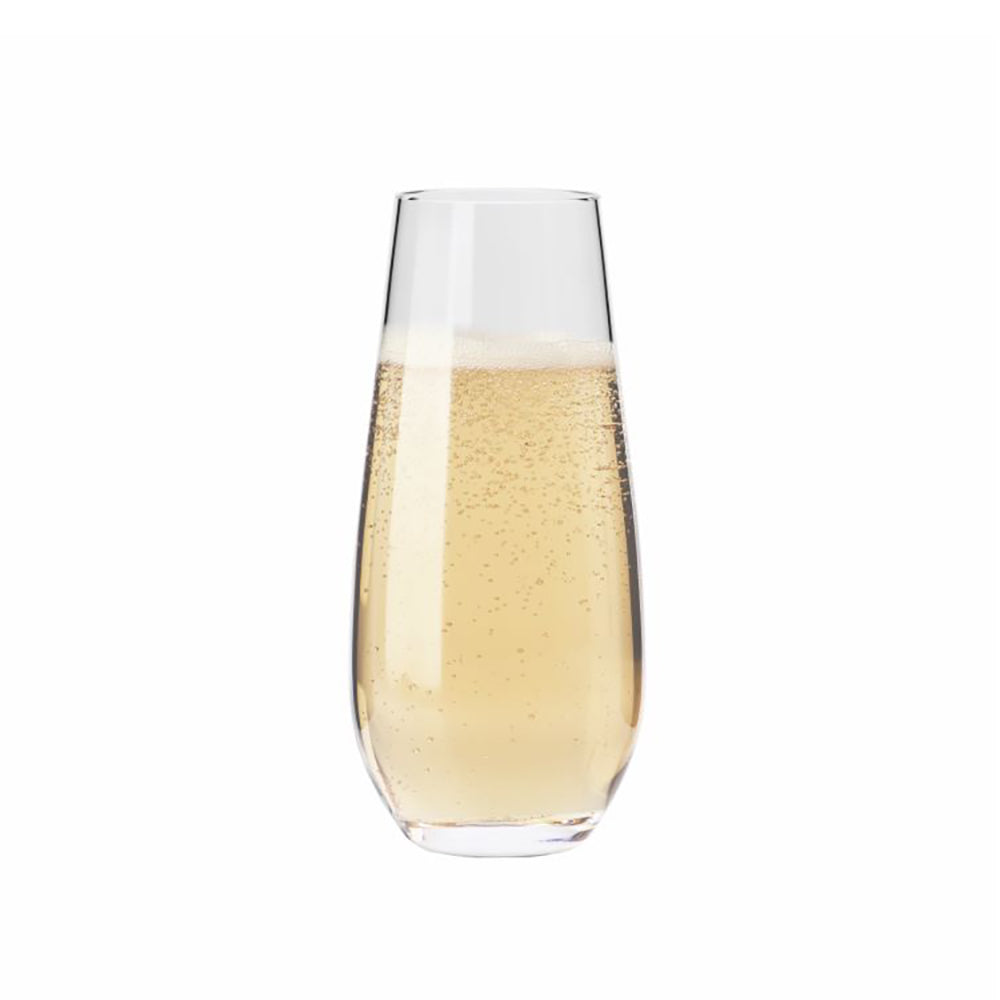 CRYSTAL STEMLESS BUBBLY FLUTE GLASS 230ML (SET OF 6)