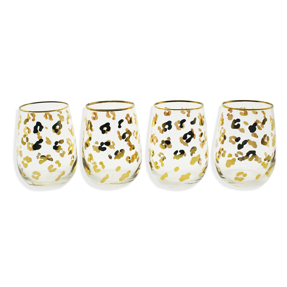 STEMLESS GLASS SET | LEOPARD